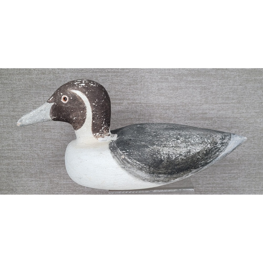 VTG RAM 80 Duck Decoy Richard Morgan Hand Carved Wooden Folk Art Painted Bird - Picture 16 of 16